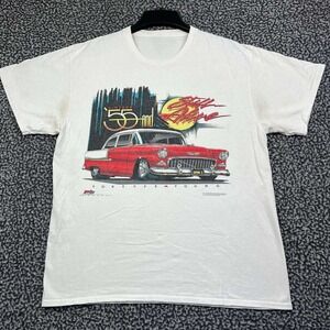 Vintage 55 and Still Alive Forever Young Chevy Car Graphic Shirt Men White XL